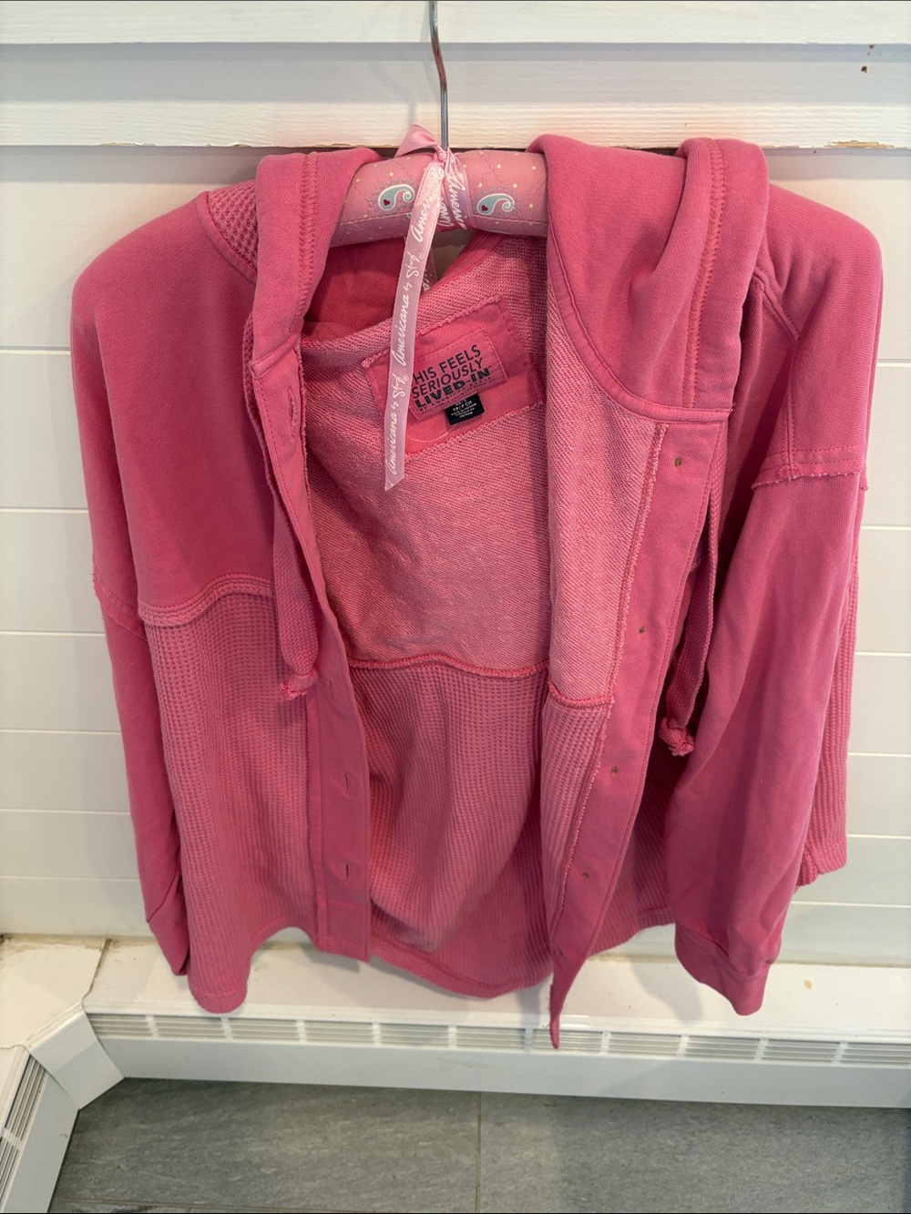 American Eagle Outfitters Pink Hooded Utility Jacket